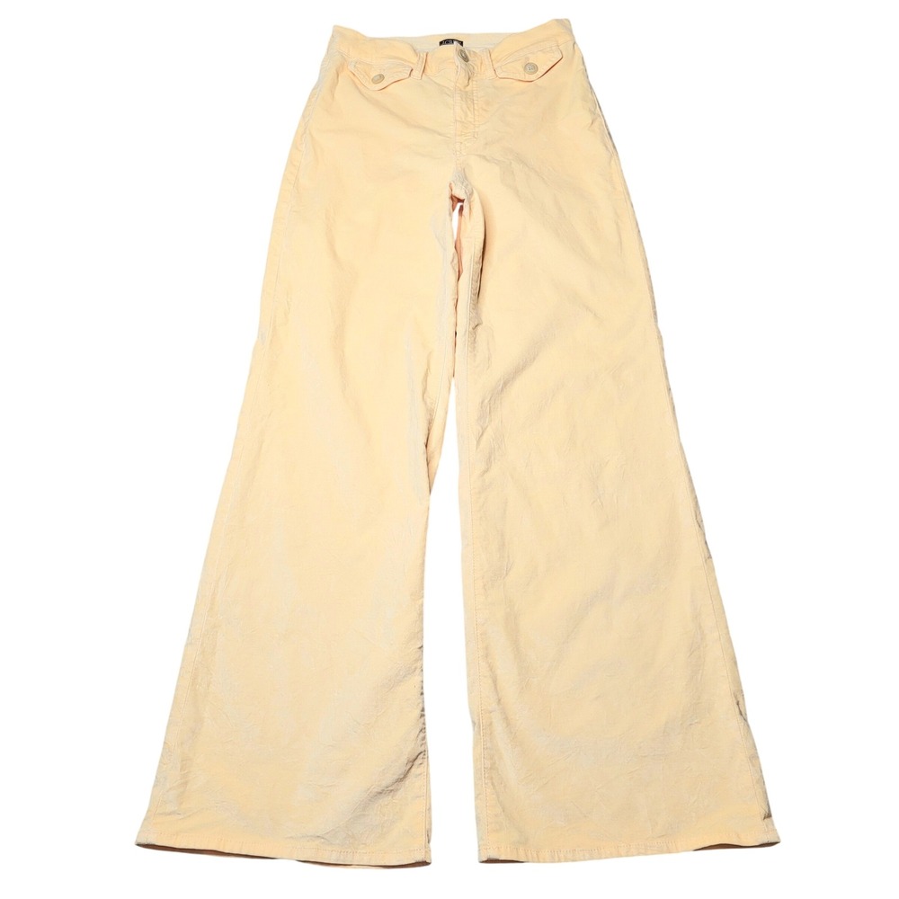 J Crew Washed Velvet Wide Leg Trouser Pants Peche Clair Orange High Rise25